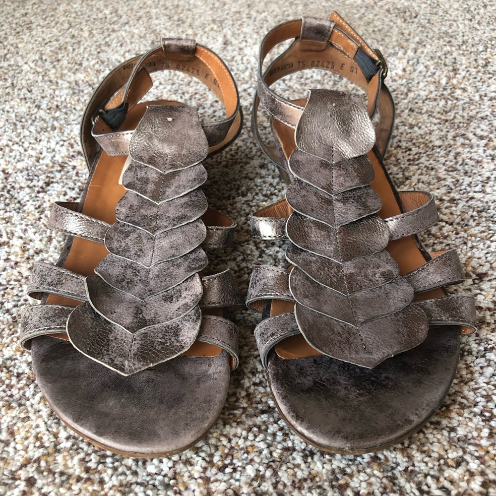 Paul Green Metallic Bronze Strappy Coastal Resort Comfort Sandals Women Size 7.5